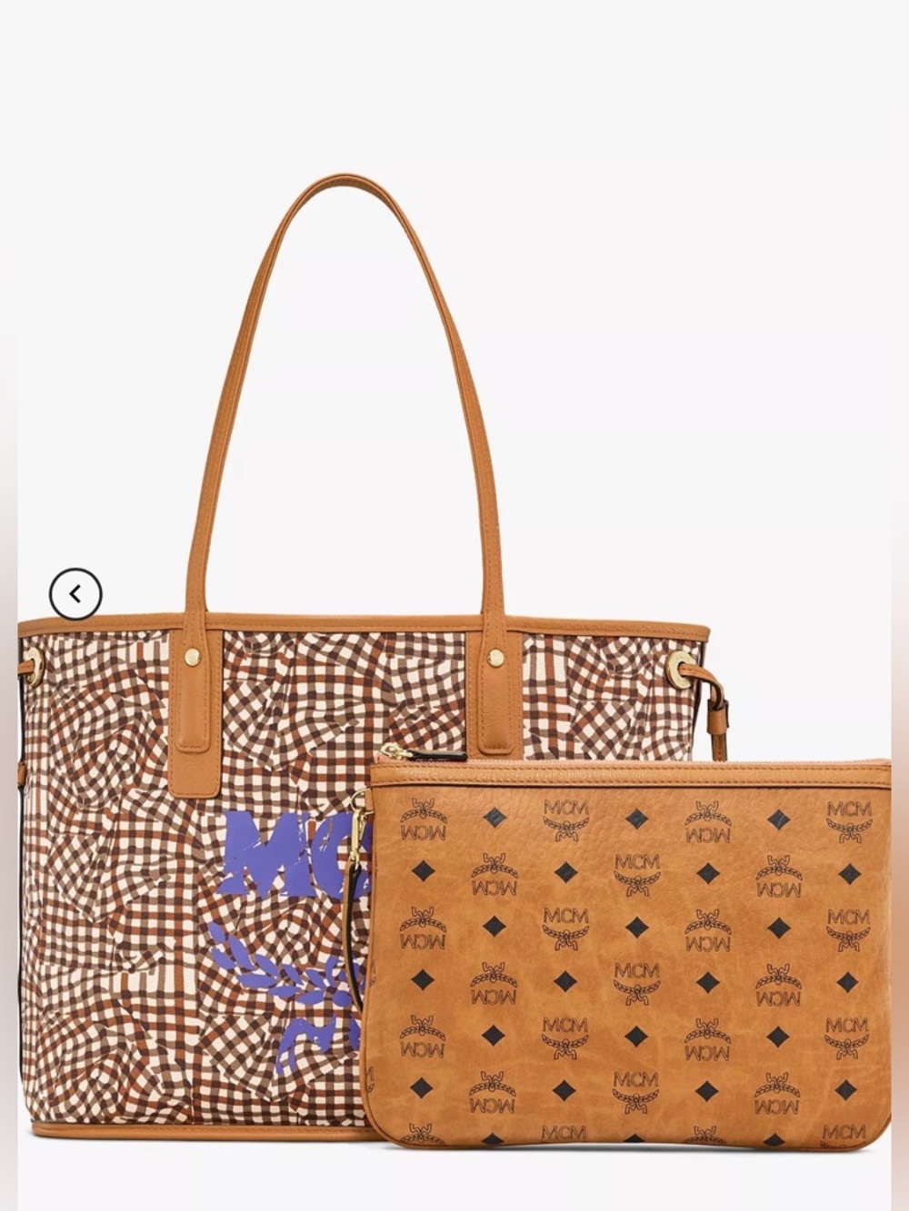 MCM Liz Reversible MD Tote. Cognac/Gold. - Picture 10 of 17